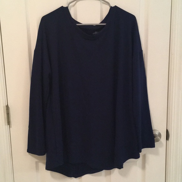 St. John's Bay Active Solid Blue Petite XXL PXXL Long Sleeve Shirt Lounge Tee - Picture 1 of 8